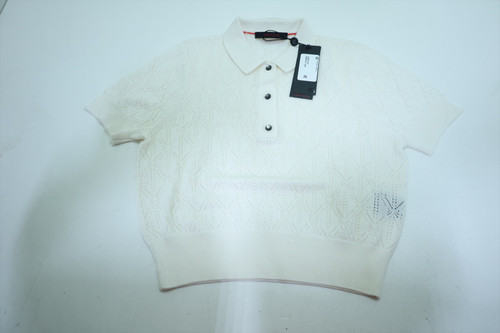 Greyson Golf Bardot Pointelle Sweater Women Size Small Arctic New INV12694172