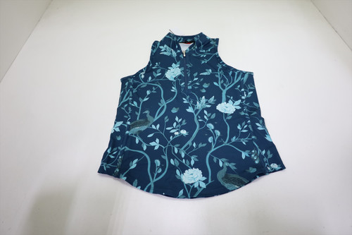 Greyson Garden of Venes Sleeveless Vesta Polo Womens Small Aegean 1050E Greyson Garden of Venes Sleeveless Vesta Polo Womens Small Aegean 1050E