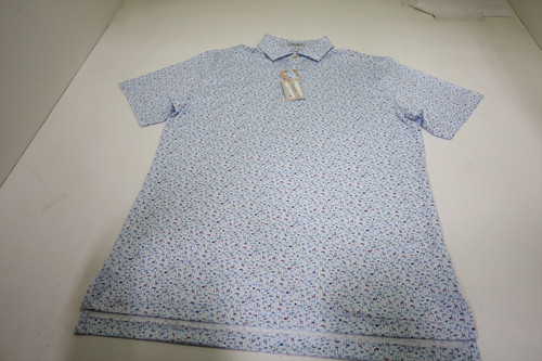 Peter Millar Golf Pattern Polo Mens Size Medium WHT Regular New INV12629014 Peter Millar Golf Pattern Polo Mens Size Medium WHT Regular New INV12629014