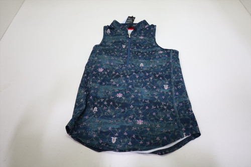 Greyson Woven Floral Vesta Mock Neck Polo Womens Small Blue INV12664227 Greyson Woven Floral Vesta Mock Neck Polo Womens Small Blue INV12664227