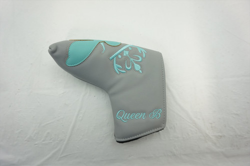Bettinardi Golf Queen B Light Blue/Gray Blade Putter Headcover Excellent HA14-10-18 Bettinardi Golf Queen B Light Blue/Gray Blade Putter Headcover Excellent HA14-10-18