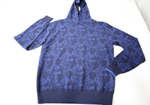 Greyson Golf Hoodie Wool Sweater Mens Size Medium Maltese Blue New INV12669288