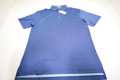 Peter Millar Golf Pattern Polo  Mens Size  Medium NAV Regular  New INV12808213