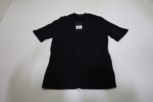 G/Fore RIBBED SILK & COTTON Sweater Womens Size Small ONYX Crewneck INV12725530