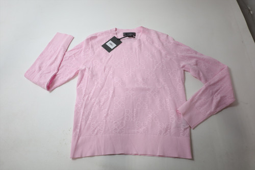 G/Fore Golf POINTELLE G Sweater Womens Size  Small BLUSH Crewneck  New INV12795614