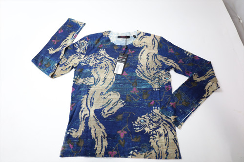 Greyson Print Sweater Womens Size Small Maltese Blue Crewneck New INV12640209
