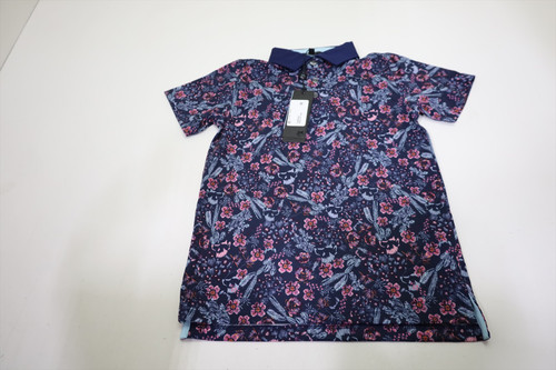 Greyson Youth Desert Floral Polo Boys Size Small Maltese Blue New INV12680465