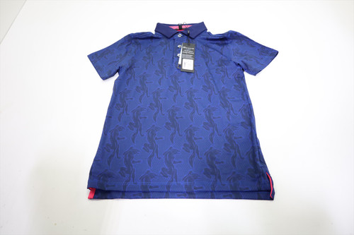 Greyson Golf Youth Night Prowl Polo Boys Size Small Maltese Blue New INV12690501