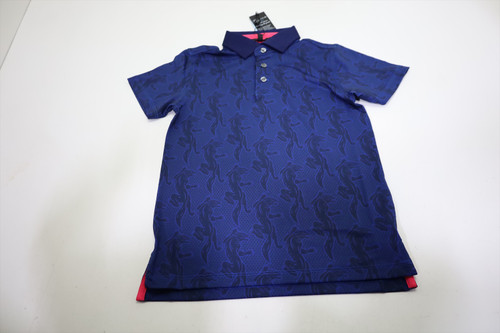 Greyson Golf Youth Night Prowl Polo Boys Size Small Maltese Blue New INV12712375