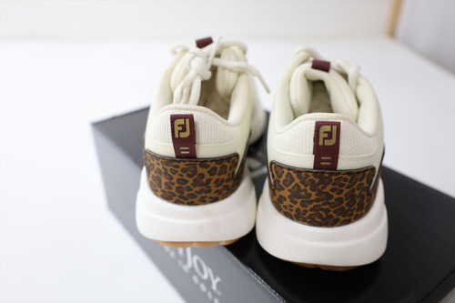 New FOOTJOY Golf Performa Shoes Women 7 off white/Leopard 99205