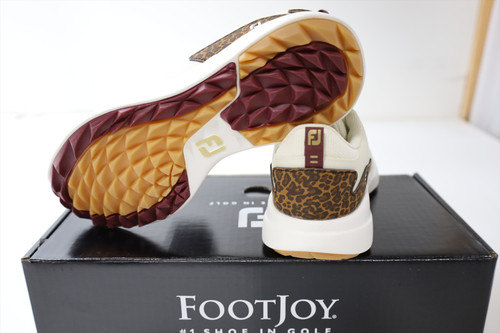 New FOOTJOY Golf Performa Shoes Women 7 off white/Leopard 99205