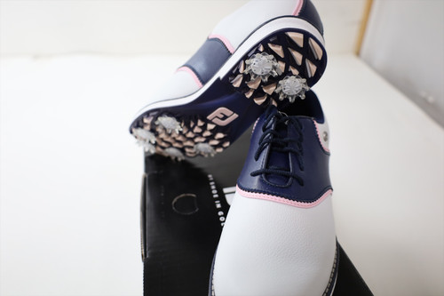 New FOOTJOY Golf Premiere Series Shoes Women 7 White/Navy 99078