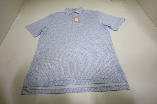 Peter Millar Golf Pattern Polo  Mens Size  Medium WHT   New INV12807910