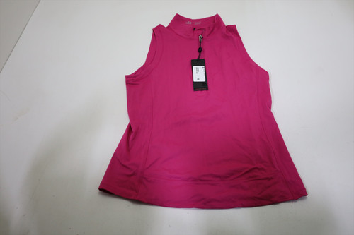 Greyson Sleeveless Halley Quarter Zip Polo Womens Size Small Lychee INV12689084