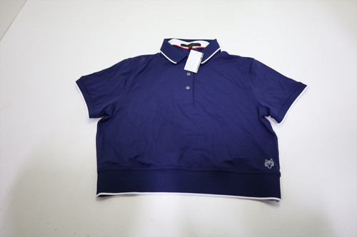 Greyson Golf Banded Scarlett Polo Womens Size Small Maltese Blue New INV12715041