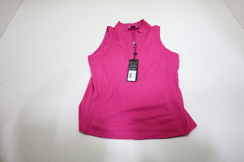Greyson Sleeveless Halley Quarter Zip Polo Womens Size Small Lychee INV12703519