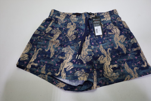 Greyson Woven Wolf Phoenix Boxer Shorts Womens Size Small Blue INV12677675
