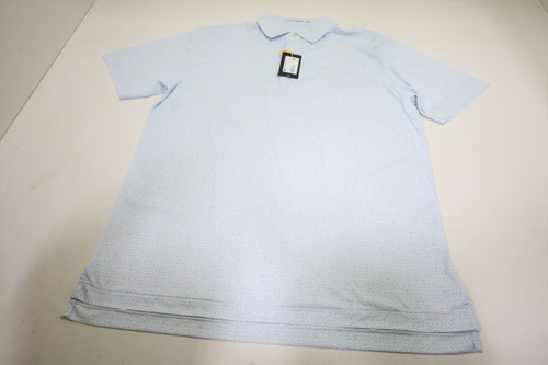 Peter Millar Golf Print Polo Mens Size Medium WHT New INV12913313