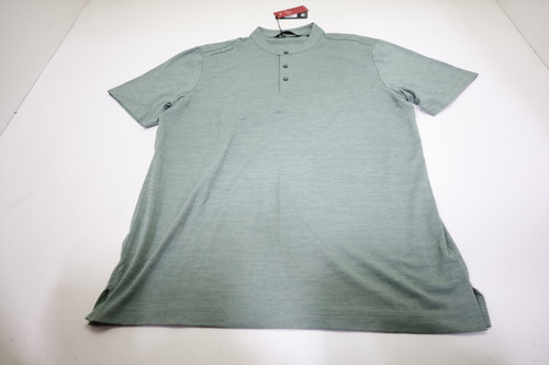 Travis Mathew Heather Hybrid Henley Polo Mens Size Large Sea Spray INV13051212