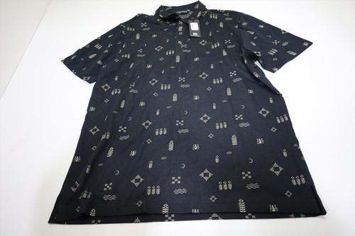 Travis Mathew Golf Weather Patterns Polo Mens Size Large Black New INV13051795