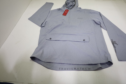 Travis Mathew Out of Pocket Pullover Mens Large Heather Light Grey INV13050380
