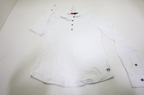 Greyson Scarlett Cuff Long Sleeve Polo Womens Size Small Arctic New INV12689536