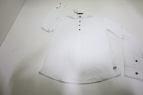 Greyson Scarlett Cuff Long Sleeve Polo Womens Size Small Arctic New INV12716468