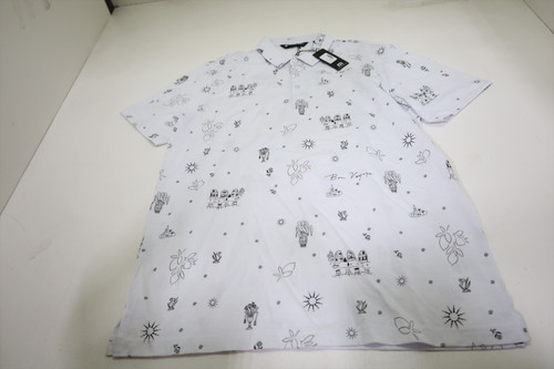 Travis Mathew Golf AU Revoir Polo Mens Size Large White New INV13050034