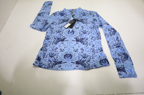 Greyson Winged Wolf Halley Pullover Womens Size Small Wolf Blue New INV12677582