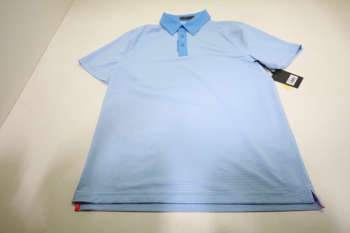 G/Fore Golf FEEDER STRIPE FINE Polo Mens Size Medium AZU New INV13177097