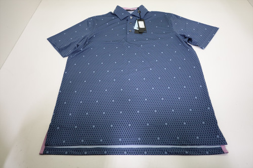 Greyson Golf Black Diamond Polo Mens Size Medium Vintage Indigo New INV13163141