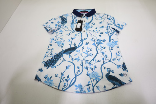Greyson Garden of Venus Scarlett Polo Womens Size Small Artic New INV13145023