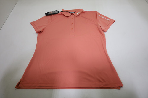 J Lindeberg Golf Tour Tech Polo Womens Size Large Burnt Coral New INV13456041