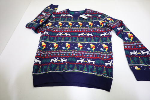 Johnnie-O Merino Wool Sweater Mens Size Medium Navy Crewneck New INV13005266