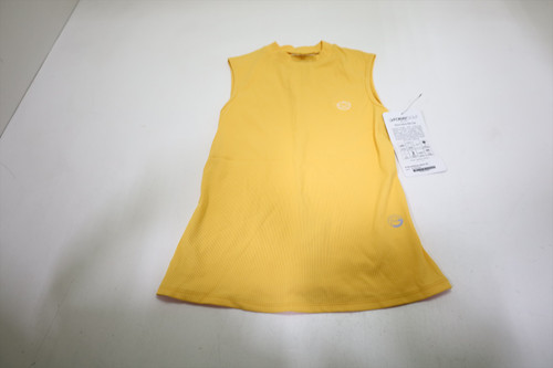 Foray Mock Neck Rib Top Polo Womens Size X-Small Amber Yellow New INV13006532
