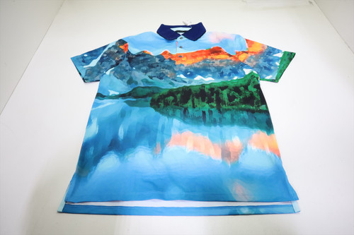 Greyson Golf Guide Polo  Mens Size  Medium Maltese Blue Regular  New INV13383255