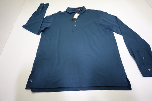 Greyson Golf Omaha Long Sleeve Polo Mens Size Medium Aegean New INV13098182