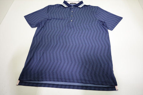 Greyson Golf Asthe Waves Glow Polo Mens Size Medium Maltese Blue New INV13385245
