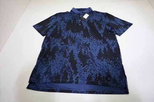 Greyson Golf Print Polo  Mens Size  Medium Maltese Blue Regular  New INV13385260