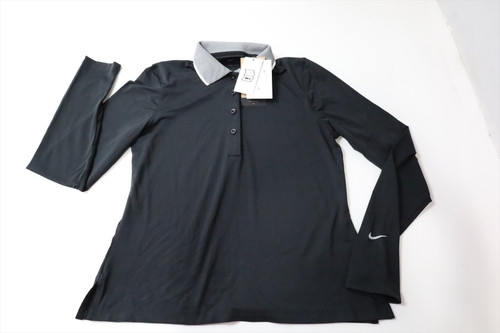 Nike Golf Long Sleeve Polo Womens Size Small Black Regular New INV13612812
