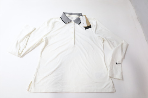 Nike Golf Long Sleeve Polo Womens Size Small White Regular New INV13612827