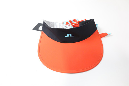 New J Lindeberg Golf Vilma Big Visor Hat  Women  OS Black/Orange   INV13427554