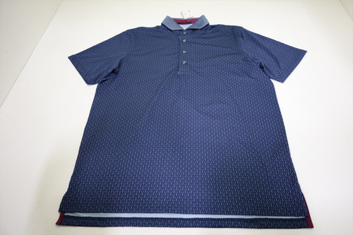 Greyson Golf Print Polo  Mens Size  Medium Maltese Blue Regular  New INV13102480