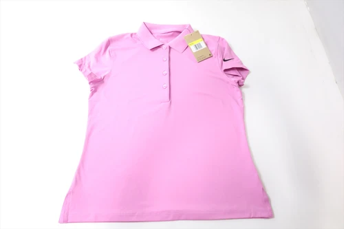 Nike Golf Solid Polo Womens Size Small Pink Regular New INV13612756
