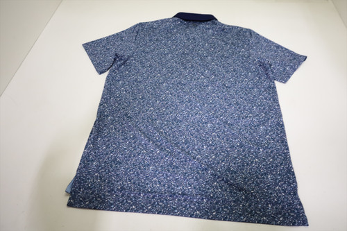 Greyson Golf Print Polo Mens Size Medium Maltese Blue Regular New