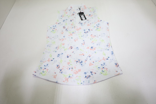 FootJoy Printed Tank Polo Womens Size Small Chalk Pnk Floral New INV13655993