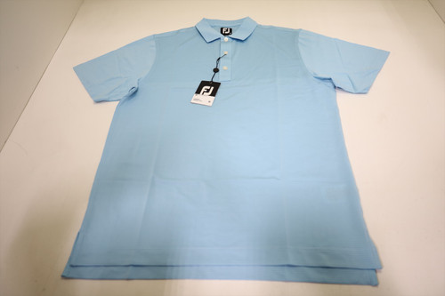 FootJoy Lisle Engineered Pin Stripe Polo Mens Size Medium Light Blue INV13488965