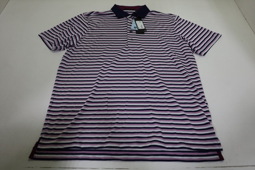 Greyson Golf Stripe Polo  Mens Size  Medium Wisteria Regular  New INV13102584