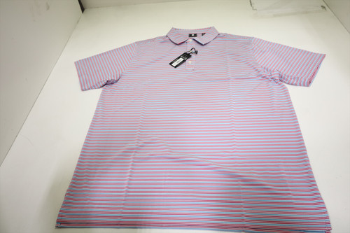 FootJoy Golf Multistipe Polo Mens Size XL WHT/MGNTA/BLU/HGTD New INV13669234