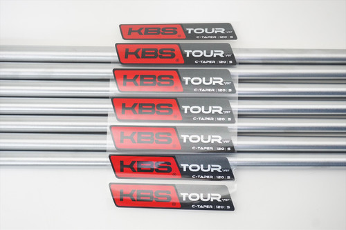 Uncut KBS Tour C-Taper 120 Stiff 4-PW Iron Shaft Set PULLS 37.5"-40" .355 Taper